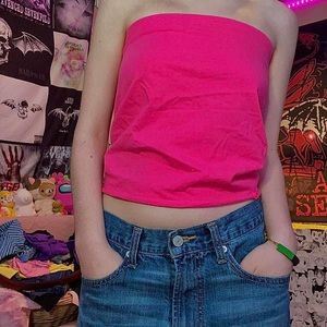 Hot pink tube top